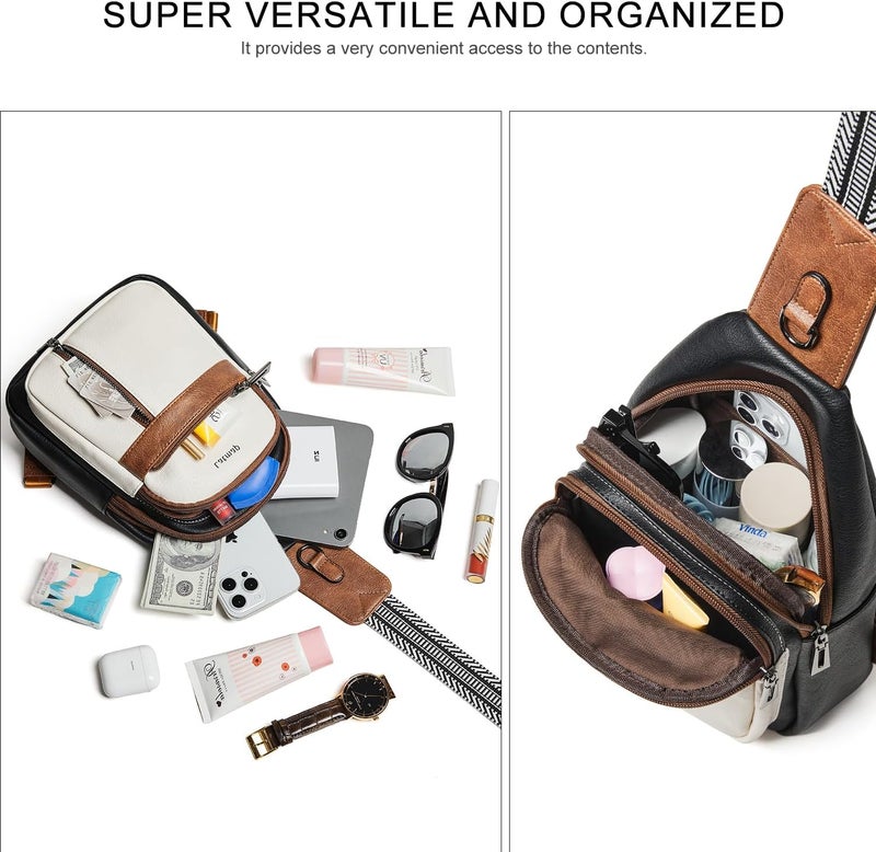 LATMAP 7L Sling Bag For Women Men Backpack Fanny Pack Crossbody Chest Travel Shoulder Belt Bags Purse Handbag PU Leather - Image 5